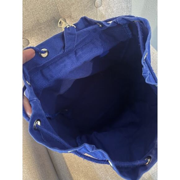 Victorias Secret PINK School Backpack Blue Denim Fringe - Picture 13 of 15